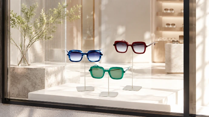 Window display FLYER FL4 in Optiek etalage