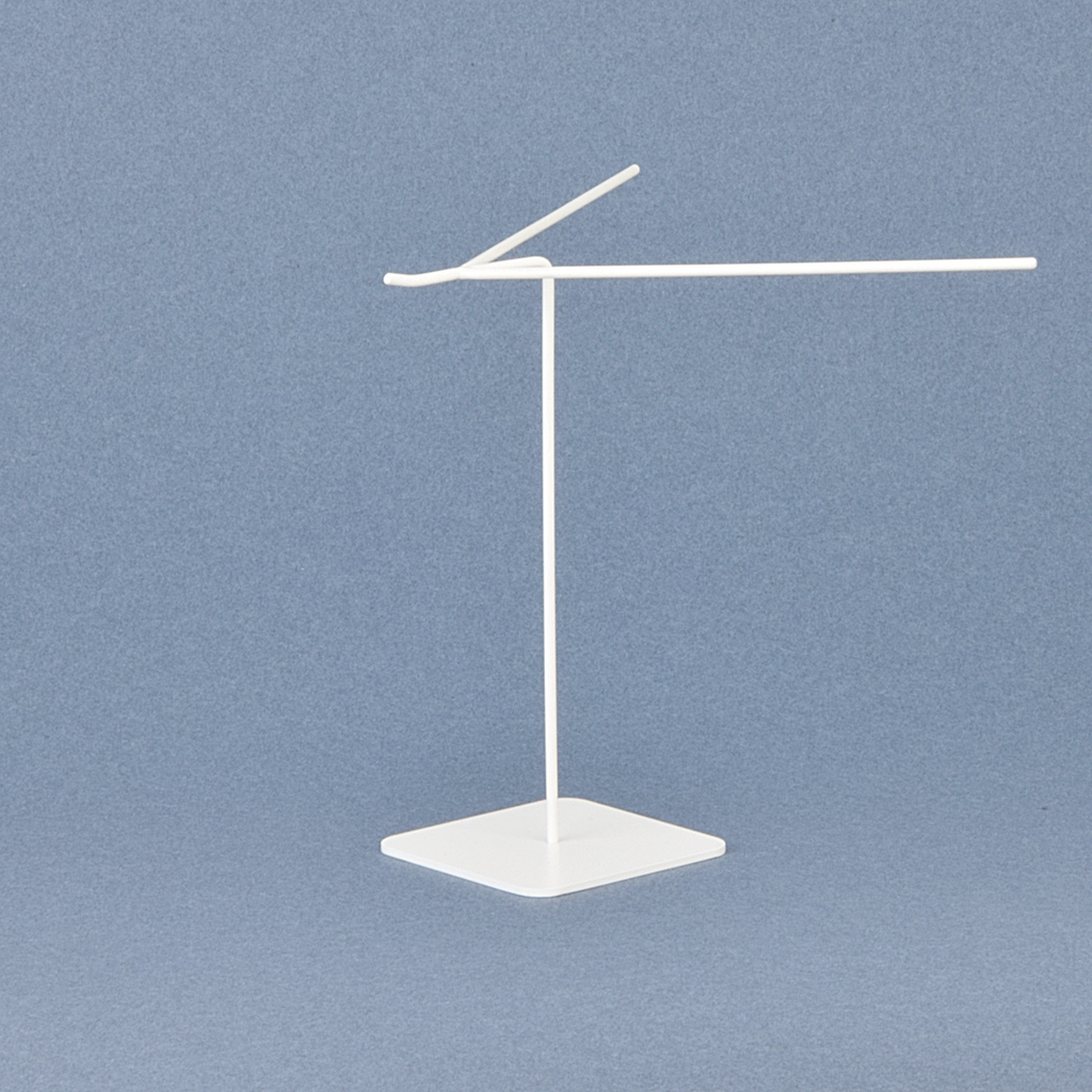 [FL4-15-R16  ] Brillendisplay op inox voetje - hoogte 150mm - RAL9016  Wit