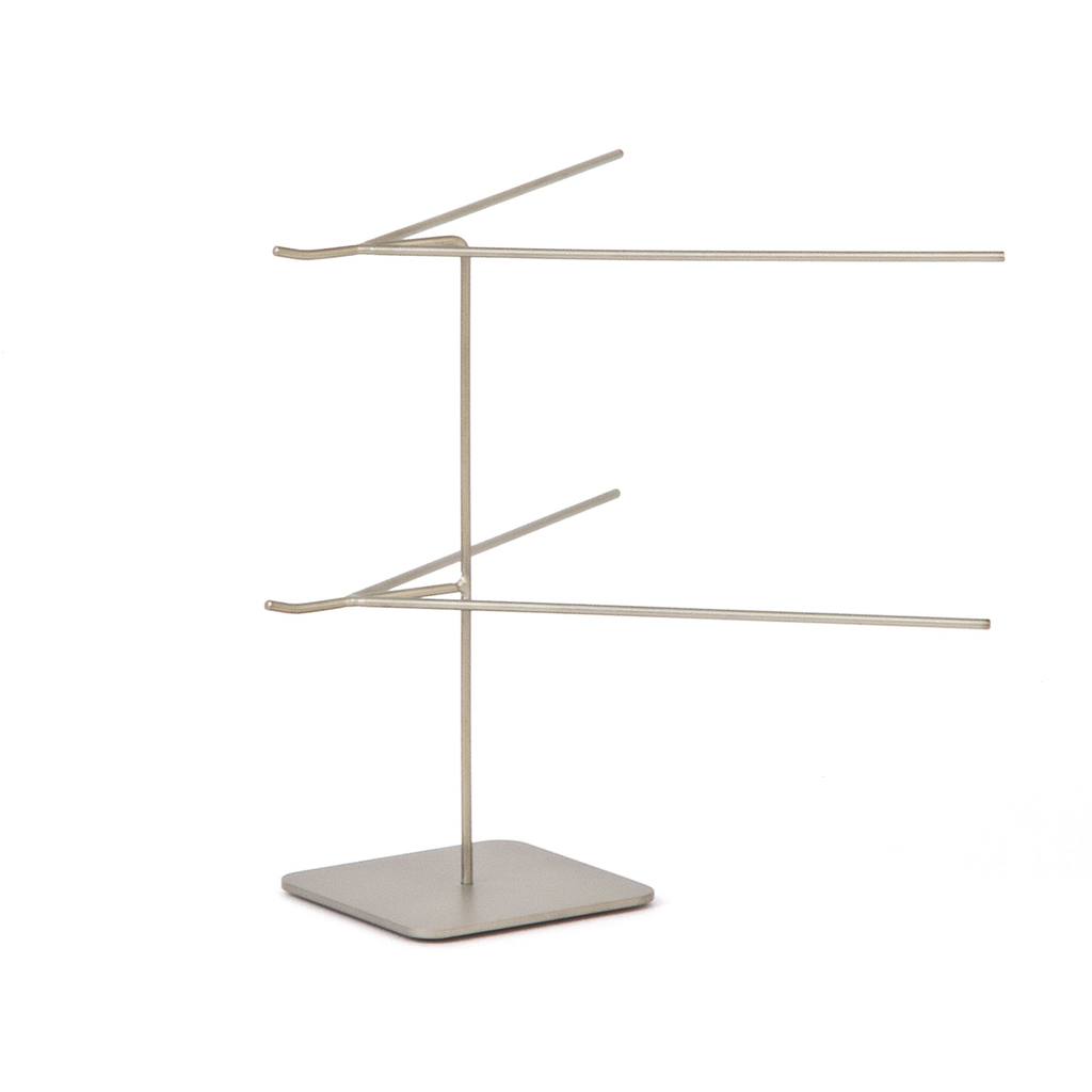 [FL4D-15-I          ] Inox Brillenstaander voor twee brillen - 150mm hoogte