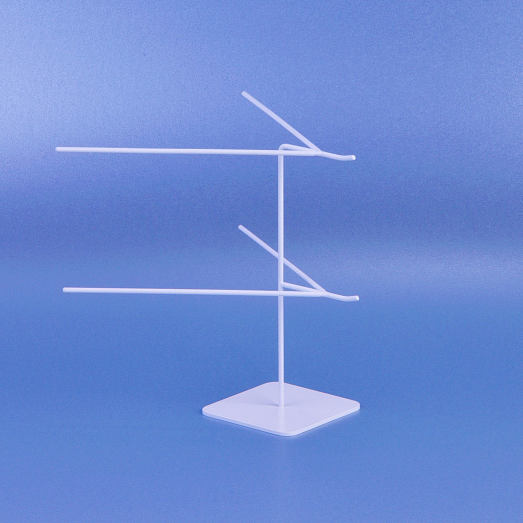 [FL4D-15-R16      ] Présentoir pour deux verres - hauteur 150mm - Blanc satiné