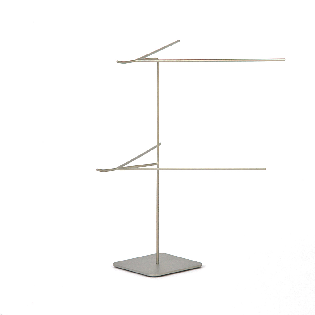 [FL4D-20-I] Inox Brillendisplay met  2 posities op voetje - 200mm