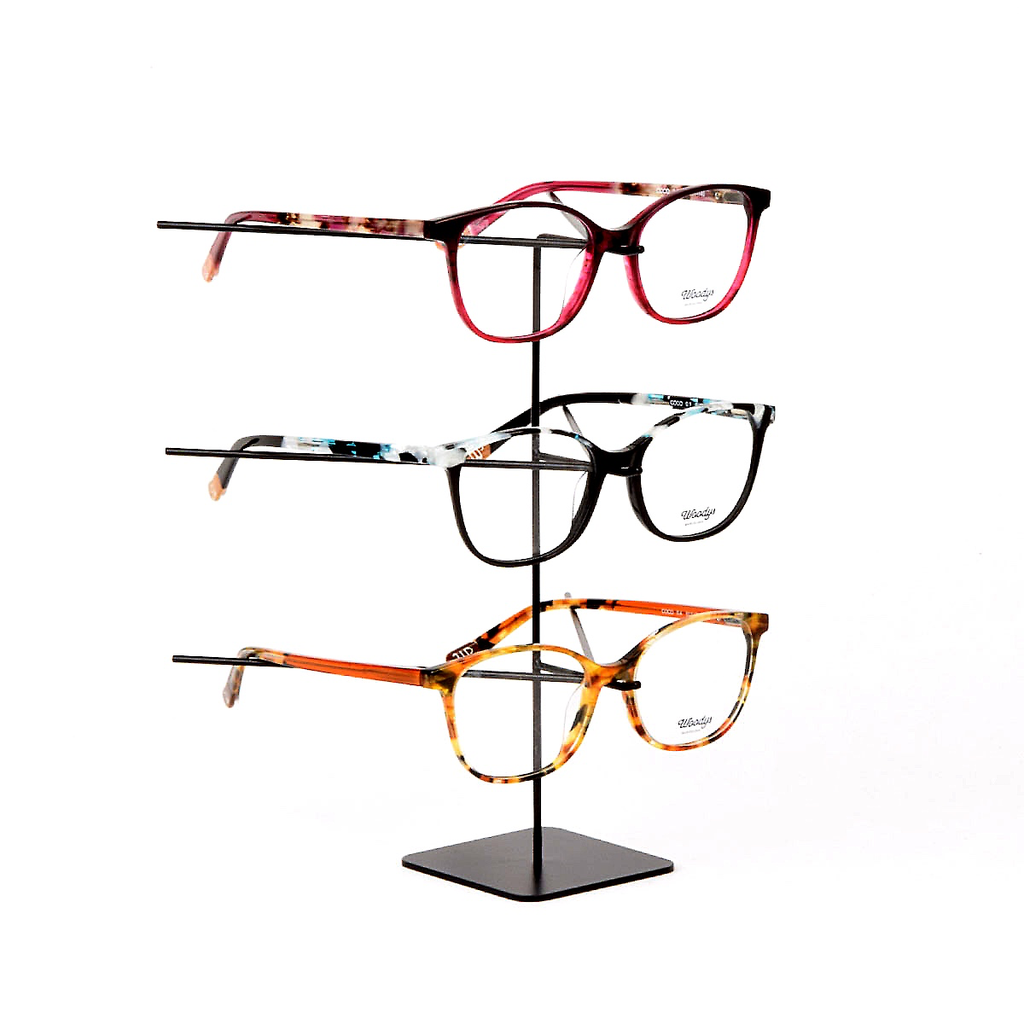 [FL4T-20-R05] Eyewear stand - 20cm high - Black for three glasses