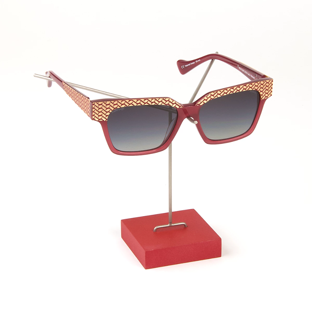 [FL5-10-I] 10cm high display stand for eyewear - matt stainless steel