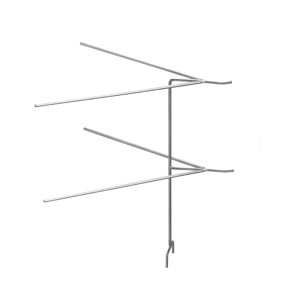 staander met priksysteem voor twee brillen - H=15cm - mat  Inox