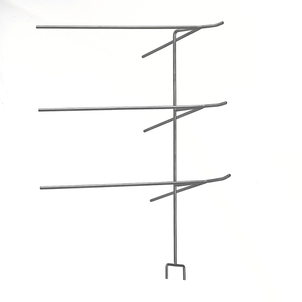 Holder for 3 glasses - perforation system - H=200mm - matt stainless steel