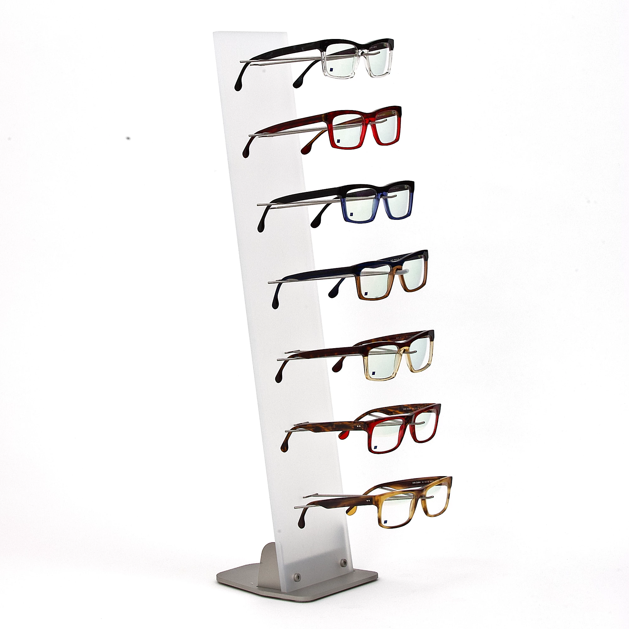 [ETAST4-7P-I] Présentoir FLYER pour 7 lunettes de soleil - mat Inox