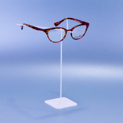 [FL4-20-R16      ] Présentoir pour une paire de lunettes. Blanc satiné hauteur 200 mm