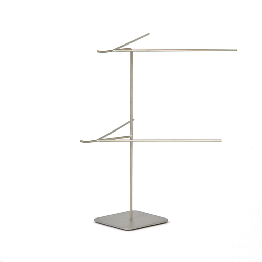 [FL4D-20-I] 2-position spectacle display on stainless steel base - 200mm