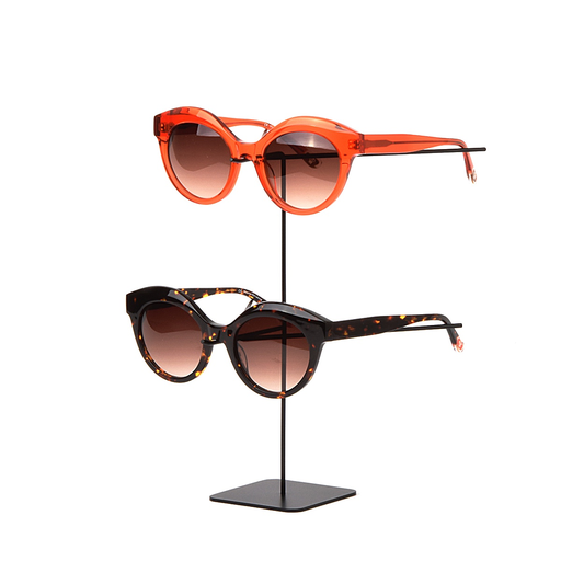 [FL4D-20-R05] Double support de lunettes sur socle  - noir satin